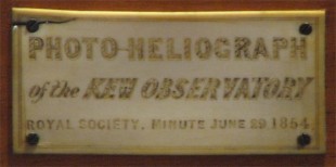 Kew Photoheliograph, ownership label