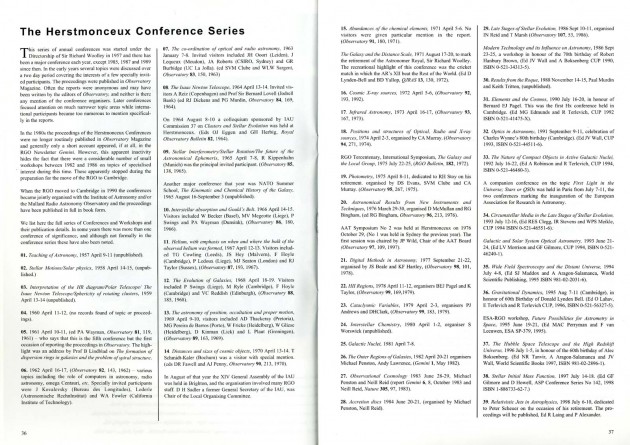 The RGO Herstmonceux Conference Series