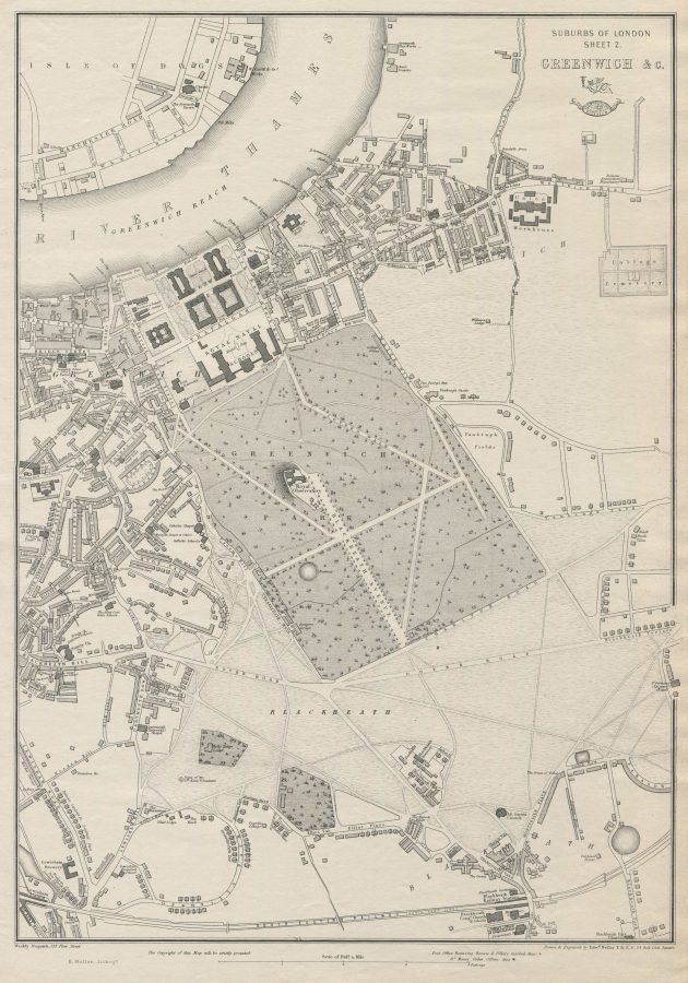 Greenwich map (1861) Weller